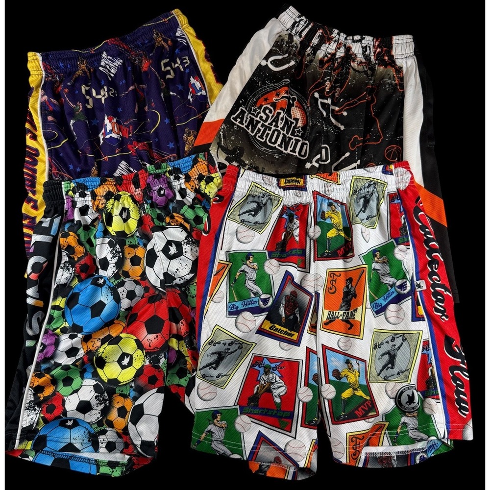 Flow Society Youth Boys Lacrosse Shorts Large Basketball Baseball Soccer Lot 4